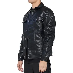Chaqueta de cuero marrón más vendida para hombre Venta caliente 100% Chaqueta de cuero genuino Chaquetas de moda de cuero - Product Image 4