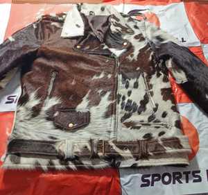 Chaqueta de Cuero Genuino Tejida para Hombre, Premium, para Verano, Bordada con Pelo de Vaca, Resistente al Viento e Impermeable, Multi-Temporada - Product Image 3