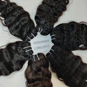 Extensiones de Cabello Humano Virgen Indio Natural Negro, Ondulado Profundo, Sin Procesamiento Químico, Paquetes Ondulados, Cabello Elegante - Product Image 3