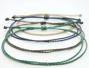 <b>Adjustable</b> Minimalist Surfer <b>Bracelet</b> for Men and Women. Waxed White Thread <b>Bracelet</b> - Product Image 2