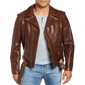 Vestes en cuir noir personnalisées pour hommes Vêtements d'hiver Veste de motard ajustée pour hommes avec poches zippées - Product Image 5