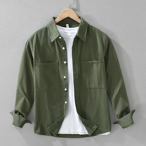 Camisas de algodón lisas informales de alta calidad, diseño personalizado, camisas elegantes para hombres, nuevas camisas transpirables de algodón con cuello levantado - Product Image 1