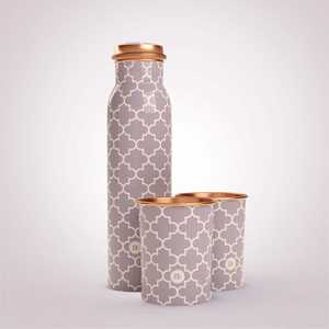 Premium Quality Copper water bottle with glass - Product Image 1