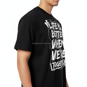 T-shirt graphique surdimensionné 100 % coton pour homme avec logo personnalisé et service OEM - Tissu respirant et écologique - Product Image 5