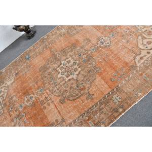 Alfombra de lana Beige naranja antigua 4,7X8,9 pies clásico turco Vintage Patchwork tejido plano látex para decoraciones de sala de estar - Product Image 5