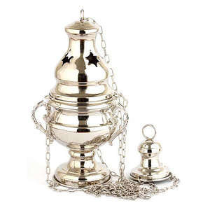 Petit article décoratif d'utilisation d'église de métier religieux Thurible en métal plaqué argent - Product Image 3