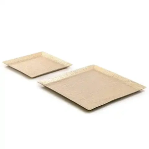 Lot de 2 plateaux de service en métal à haute qualité en aluminium d'aspect personnalisé pour plateau de fournitures pour hôtels et restaurants - Product Image 4