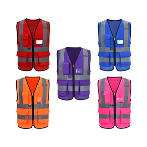 Gilet de sécurité haute visibilité avec logo personnalisé, respirant, en polyester, pour le cyclisme nocturne, vêtements de travail pour les ouvriers du bâtiment - Product Image 5