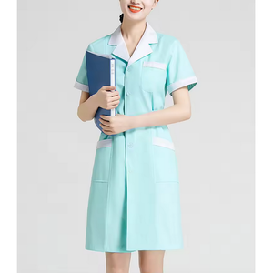 Blouse de laboratoire de base personnalisable pour femmes, longueur régulière, manches courtes blanches pour les hôpitaux comme uniformes - Product Image 3