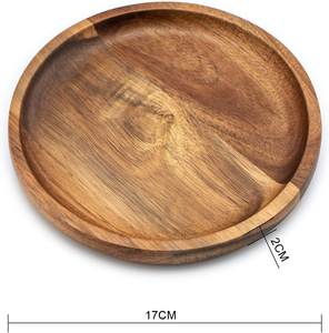 Plateau de service rond en bois Décor de table basse rustique Accent décoratif pour la maison - Product Image 2