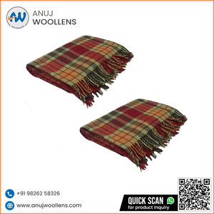 Manta de tartán de lana de otoño Buchanan de tamaño completo de Venta caliente del fabricante indio - Product Image 5