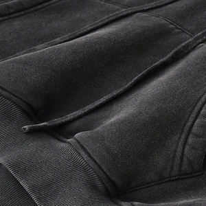 Sweat à capuche court pour femme, lavage à la neige, molleton lourd personnalisé, sweats à capuche vierges de haute qualité, coton, streetwear, sweats à capuche à enfiler - Product Image 3