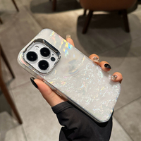 Coque de téléphone de luxe scintillante laser colorée effet rêveur pour iPhone 15 11 12 13 14 Pro Max X XS XR – Housse de protection transparente lisse et brillante
