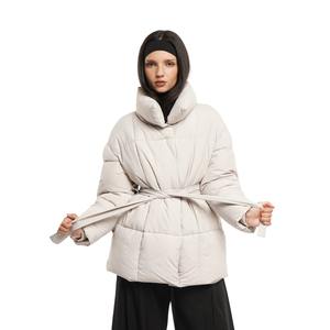 Chaqueta acolchada de Invierno para mujer, abrigo de abrigo con cinturón de longitud media, a prueba de salpicaduras, repelente al agua, a prueba de viento, resistente a las manchas - Product Image 4