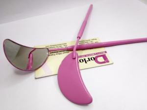 Espejo de Maquillaje con Forma de Media Luna de Acero Inoxidable con Recubrimiento de Color Rosa y Logotipo Personalizado, Espejo para Pestañas/Espejo de Inspección de Pestañas. - Product Image 5