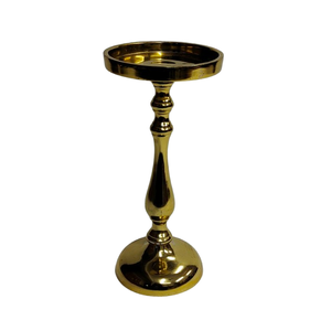 Pilar de Metal con acabado dorado brillante moderno soporte de vela decorativo para el hogar soporte de vela nórdico de lujo hecho a mano - Product Image 1