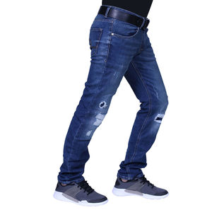 Pantalon en jean délavé d'hiver, respirant, à motif lettres, coupe droite moderne, style streetwear, pour usage quotidien décontracté - Product Image 4