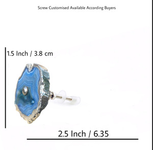Exportation de qualité finition argentée bleu ciel clair bouton de placard en agate pour armoires de cuisine commode tiroirs poignée de meubles de bricolage - Product Image 3