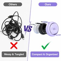 Kabel USB C ke USB C 100W Retractable PD 5A Pengisian Cepat, Kabel Data Spiral untuk Laptop dan Ponsel OEM