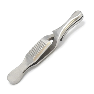 Pince à épiler Premium Bulldog à action croisée pour extensions de cils, à dents entièrement dentelées, droite, instrument chirurgical - Product Image 1