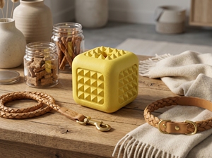LadyToys Chew-Proof Puzzle Cube – Distributeur de nourriture interactif à libération lente, jouet pour chien en caoutchouc - Product Image 2