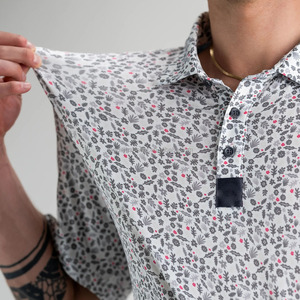 OEM diseño sólido de punto de golf para camisas rendimiento de lujo de alta calidad con impresión de transferencia de calor para los hombres - Product Image 3