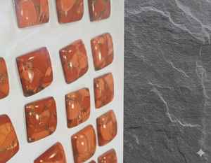 หินควอตซ์มะฮอกกานีออบซิเดียนคุณภาพดีที่สุดจากอินเดีย สำหรับทำเครื่องประดับ รูปทรงสี่เหลี่ยมผืนผ้า ด้านหลังแบน สีเทอร์ควอยซ์ - Product Image 2