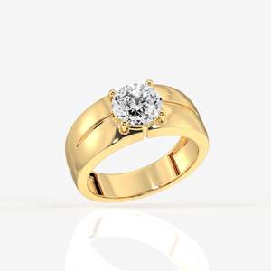 Anillo Clásico Sencillo para Hombre en Oro de 18K con Diamante Moissanita Portugués, Elegante y Atemporal - Product Image 6