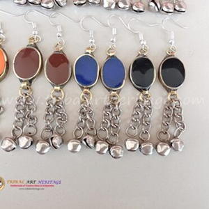 ต่างหูชาติพันธุ์อัฟกานิสถาน kuchi เครื่องประดับทำด้วยมือของชนเผ่า Boho เก๋ไก๋ต่างหูสำหรับวัฒนธรรมและสวมใส่ทุกวัน - Product Image 2