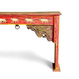 Mesa Consola de Madera Rústica Hecha a Mano con Espejo, Mueble para Sala de Estar, Decoración del Hogar o Uso en Hoteles - Product Image 5