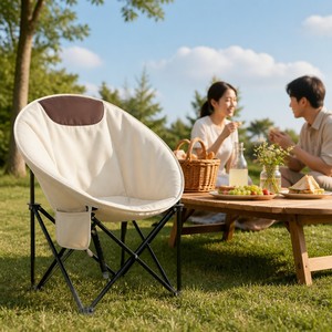 Sedia Pieghevole Compatta per Camper e <span class=keywords><strong>Roulotte</strong></span> con Telaio in Acciaio Inox e Tessuto Oxford - Product Image 5