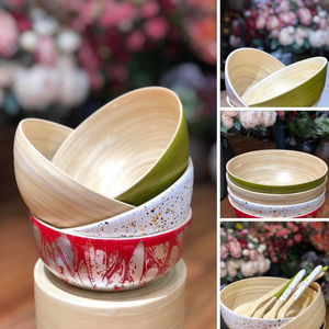 Bol à salade en bambou filé en gros, bols en bambou du Vietnam - Product Image 2