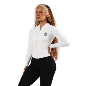 Veste sculptante zippée intégrale pour femme, manches longues, coupe ajustée, idéale pour le yoga, la gym, l'entraînement et les loisirs, effet galbant lissant - Product Image 2