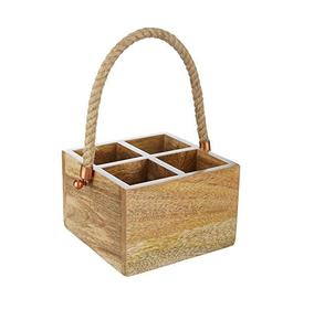 Caddie de service de cuisine, ustensiles de cuisine, support d'ustensiles, fournisseur de caddie en bois de mangue à bas prix provenant de l'inde - Product Image 1