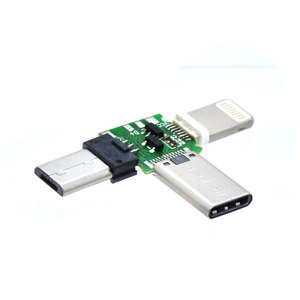 1 Kéo 3 Micro Nam + Loại C nam + app-le nam USB 3.0 3 trong 1 cổng cáp sạc bán thành phẩm với bảng PC - Product Image 3