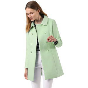 ผ้าขนสัตว์วัสดุร้อนขายโลโก้ที่กำหนดเองพิมพ์น้ำหนักเบาการออกแบบที่ดีที่สุด2022ผู้หญิงยาวเสื้อสีทึบ - Product Image 4