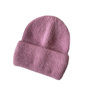 Gorros Unisex Tejidos a Crochet Hechos a Mano - Lindos Gorros de Invierno de Color Sólido de Angora para Viajar, Gorras Ajustables de Estilo Urbano - Product Image 1
