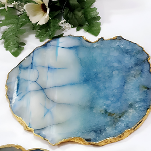 Modern Luxury Agate Stone and Marble Christmas Tray Festive <b>Home</b> Decor <b>Essential</b> for Serving Display and Holiday Gifting - Product Image 1