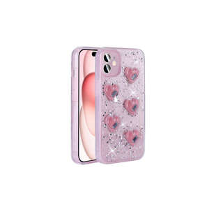 Coque pour iPhone 14 Plus - Netzy Luxury for Airbag Glitter - Silicone rose scintillant - Product Image 1