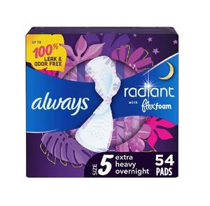 Toallas Sanitarias Always Radiant Talla 5 Extra Heavy Overnight, Paquete de 26, Económicas, de Alta Calidad, Perfumadas, FlexFoam, Precio Global Disponible Ahora - Product Image 3