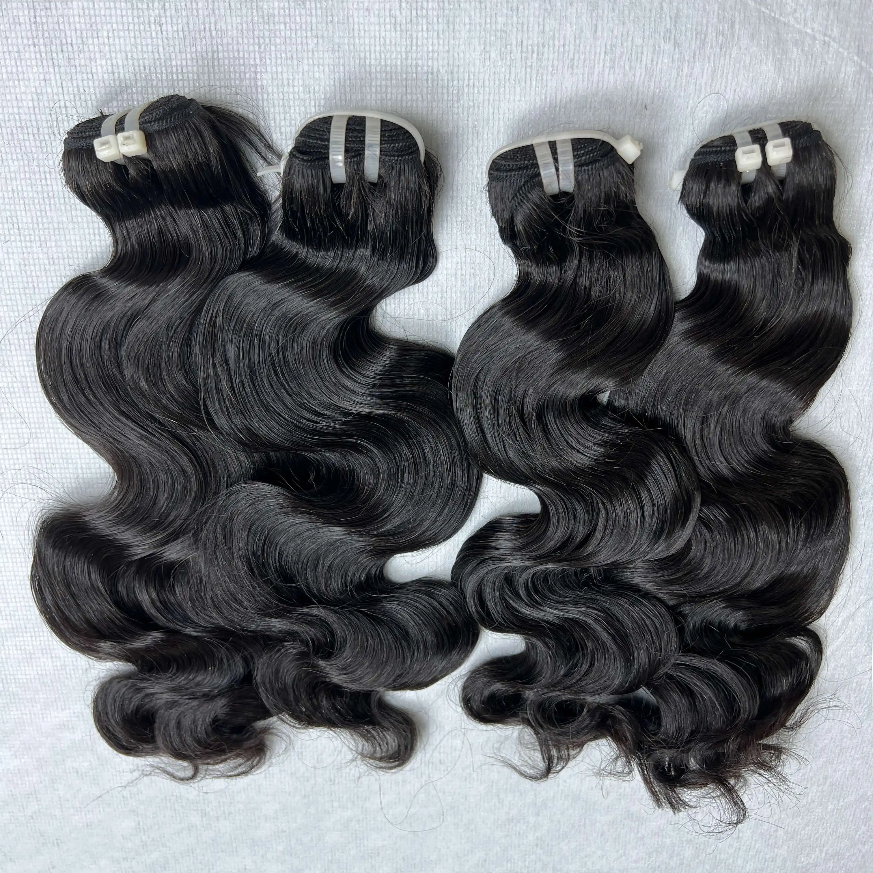 Оптовая продажа, натуральные необработанные пряди, волнистые вьетнамские волосы, двойные вытянутые камбоджийские малазийские поставщики, не запутанные, не вылейте