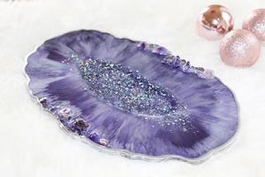 Handmade Large <b>Resin</b> Art Tray Custom Aesthetic Vanity Coffee Table Decor for Wedding Occasions Best Quality Engraved Design - Product Image 5