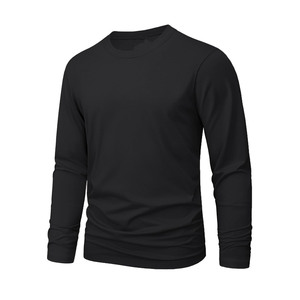 T-shirt personnalisé 100% coton de haute qualité pour hommes T-shirt pour hommes à col rond Service OEM décontracté à manches longues en coton et polyester - Product Image 5