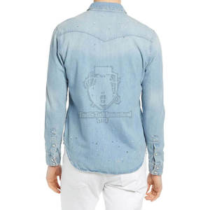 ผู้จัดจำหน่ายที่ดีที่สุด ราคาแข่งขัน สินค้ามาใหม่ ดีไซน์โดดเด่น คุณภาพเยี่ยม ดีไซน์น้ำหนักเบา เสื้อเชิ้ตยีนส์ผู้ชาย - Product Image 4