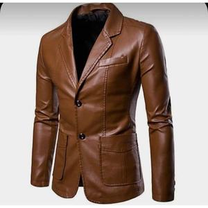 Blouson de motard en cuir d'agneau véritable BS International, imperméable, coupe-vent, col mandarin, fermeture éclair, hiver - Product Image 2