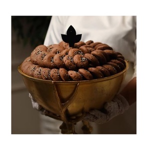 Présentoir à chocolat élégant Design attrayant Centre de table Bol de service à chocolat en métal avec piédestal en bois au prix le plus bas - Product Image 6