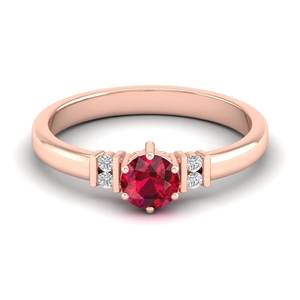 Bague de fiançailles REYES Elegance en or massif 14 carats avec diamant certifié IGI, taille ronde, 0,5 carat, pierre précieuse rubis, cadeau de mariage, bijoux fins - Product Image 5