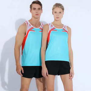 New Arrival 2024 Best Selling <b>Track</b> & Field Uniforms For Unisex 100% Polyester Two Pieces Quick Dry Contrast Color Fabric Sets - Product Image 3