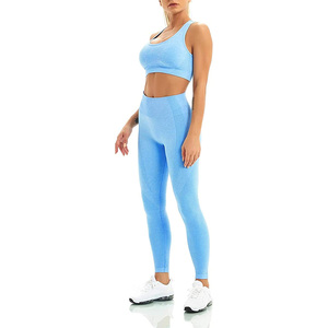 Ensemble de Yoga pour femmes en tissu Polyester Spandex, équipement de gymnastique, Fitness, vêtements actifs, à vendre - Product Image 2
