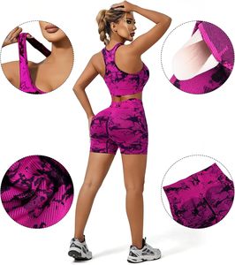 Top meilleure qualité ensemble de vêtements de sport femmes Sport personnalisé Fitness porter taille haute short soutien-gorge vêtements Fitness Yoga porter ensemble vêtements - Product Image 4